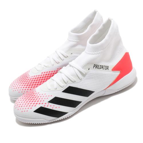adidas 足球鞋 Predator 20 3 IN 男鞋 愛迪達 三線 室內 水泥地 木地板 無鞋釘 白紅 EG0916 [ACS 跨運動]