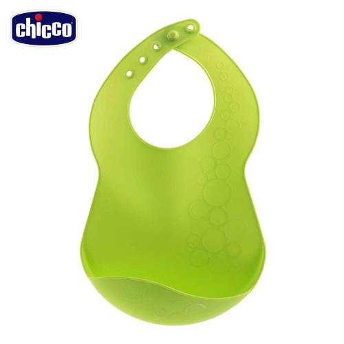 chicco-立體口袋式防水圍兜-綠