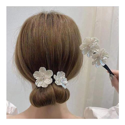 梨花HaNA 韓國迷人凝望．珍珠花卉盤髮棒盤髮器包包頭