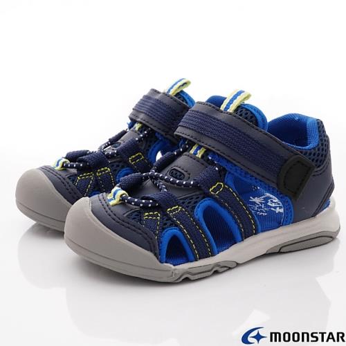 MOONSTAR-日本月星頂級童鞋 -護趾休閒機能款- MFLS003C5藍-16~19cm