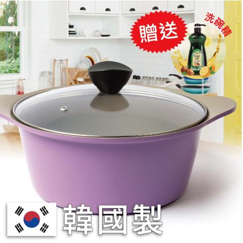 【韓國Kitchenwell】陶瓷湯鍋 24cm(加贈韓國奇蹟泡沫抗菌洗碗精)