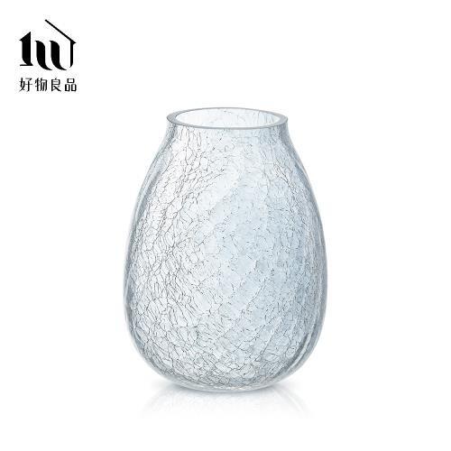 【好物良品】矮款_家居輕奢透明冰裂玻璃花瓶 (3款任選)