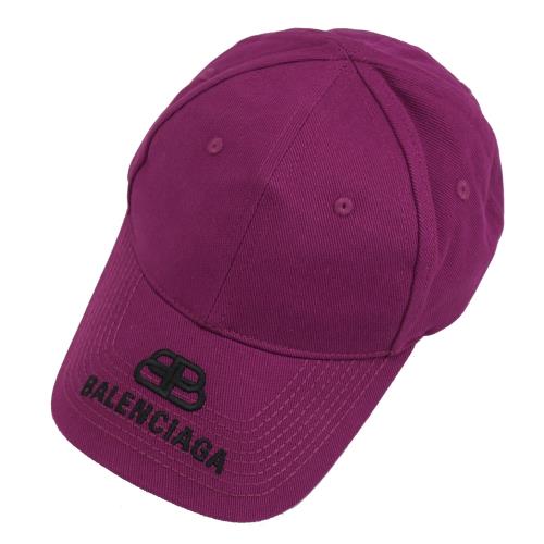 BALENCIAGA 巴黎世家 577548 帽沿刺繡LOGO 棉質棒球帽.紫紅