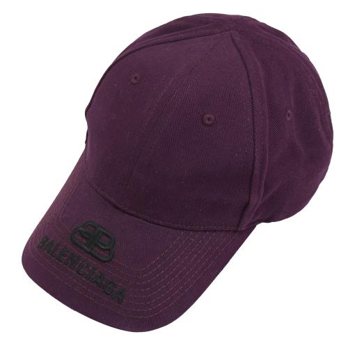 BALENCIAGA 巴黎世家 577548 帽沿刺繡LOGO 棉質棒球帽.深紫