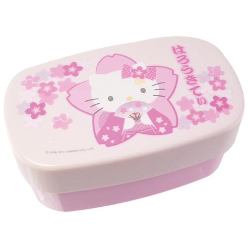 HELLO KITTY和服櫻花便當盒餐盒雙層便當盒附束帶 966331【卡通小物】