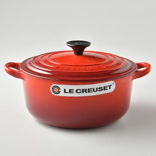 Le Creuset 琺瑯鑄鐵圓鍋18cm 1.8L 櫻桃紅法國製|鑄鐵鍋/琺瑯鍋|Her