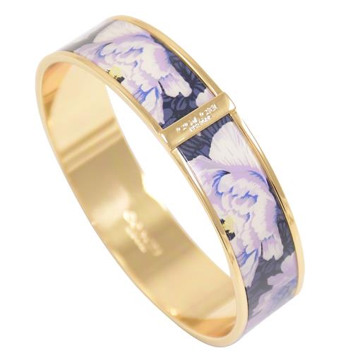 COACH 6007 滿版花卉造型窄版手環.紫/金