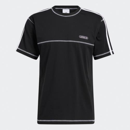 Adidas CNTRST STITCH 男裝 短袖 T恤 休閒 三線 外縫線 棉 黑【運動世界】GN3886