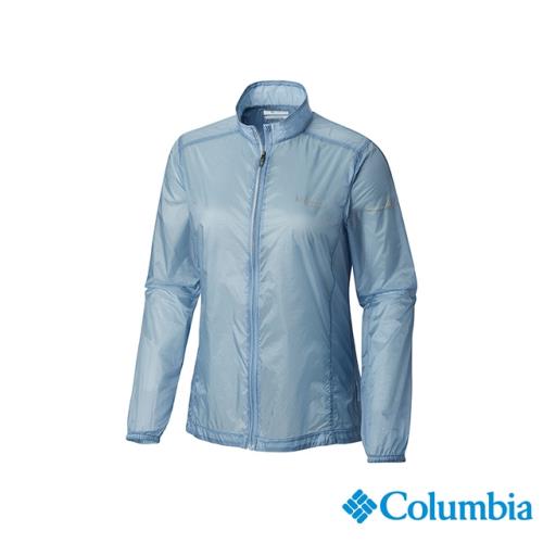 Columbia 哥倫比亞 女款- 野跑輕量Omni-Shield防潑風衣-灰藍 UAR26810CB