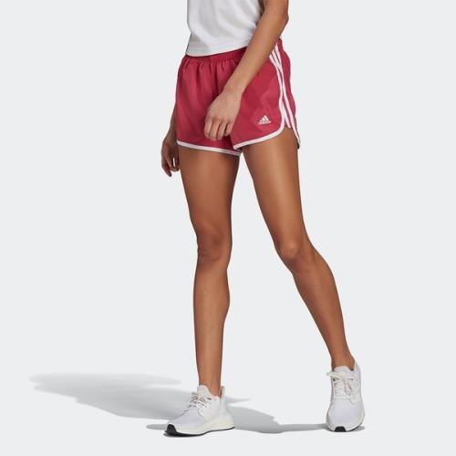 Adidas M20 SHORT 女裝 短褲 慢跑 訓練 透氣 內襯 內裡鑰匙袋 反光 莓果粉【運動世界】GK5263