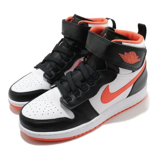 Nike 籃球鞋Air Jordan 1 FlyEase 女鞋 經典 喬丹一代 皮革 簡約 魔鬼氈 穿搭 黑 橘 CT4897008