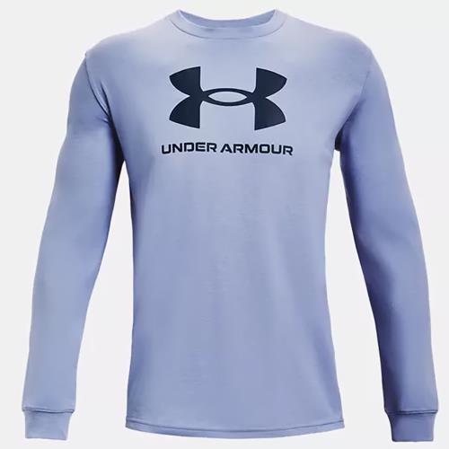UNDER ARMOUR UA Sportstyle Logo 男裝 長袖 訓練 休閒 棉質 藍【運動世界】1362743-420