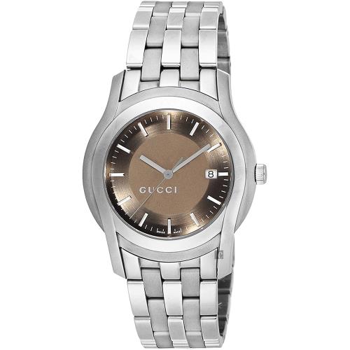 GUCCI G-Class 經典棕色中性手錶(YA055215)