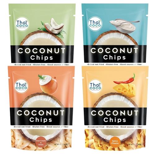 【Thai Coco】無麩質輕食脆烤椰子片-6包組(綜合口味)