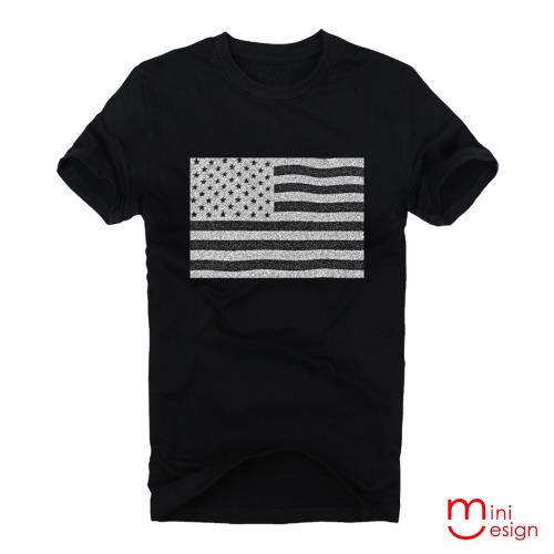 Minidesign-美國國旗影像潮流設計短T 五色