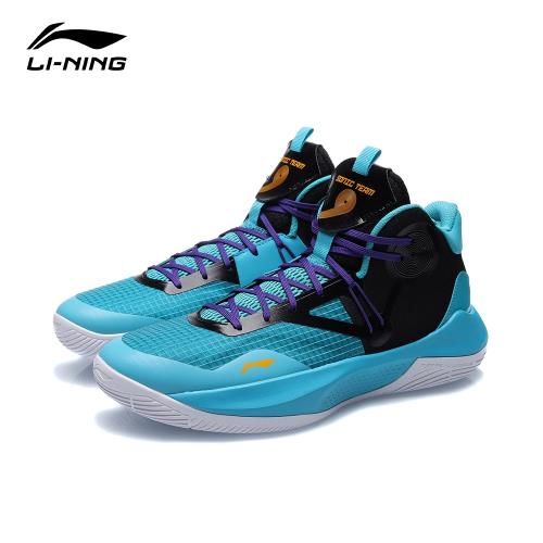 LI-NING 李寧 音速 IX Team 男子回彈中筒籃球專業比賽鞋 蝴蝶藍/黑色 ABPR017-3