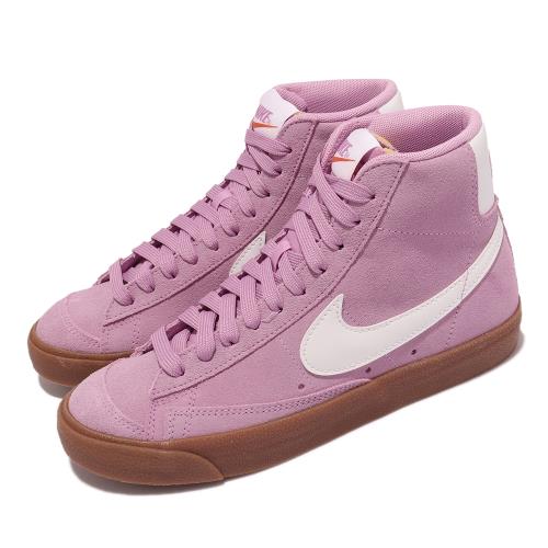 Nike 休閒鞋 Blazer Mid 77 Suede 女鞋 海外限定 麂皮 膠底 泡棉鞋舌 復古 粉紫 白 DB5461-600