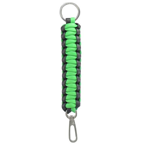 BOTTEGA VENETA 578249 經典編織牛皮吊飾鑰匙圈.綠黑