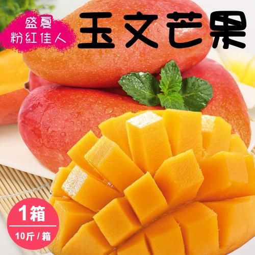 【禾鴻】產地直送盛夏粉紅佳人-台南玉文芒果10斤6-9顆x1箱