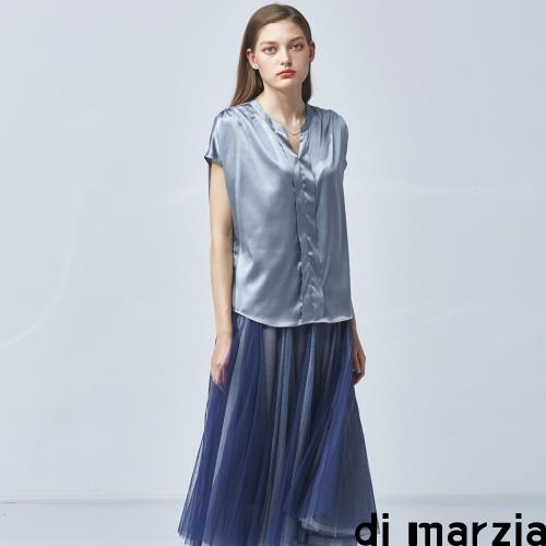 di marzia珍稀首款無染蠶絲彈力緞精品上衣-獨