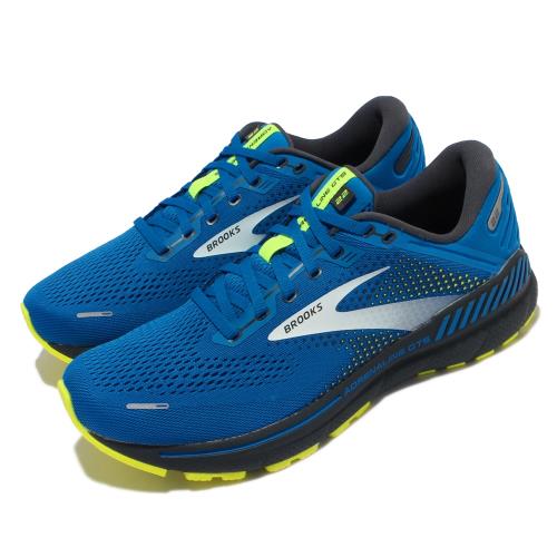Brooks 慢跑鞋 Adrenaline GTS 22 男鞋 路跑 緩震 輕量 透氣網布 腎上腺素 藍 黃 1103661D413