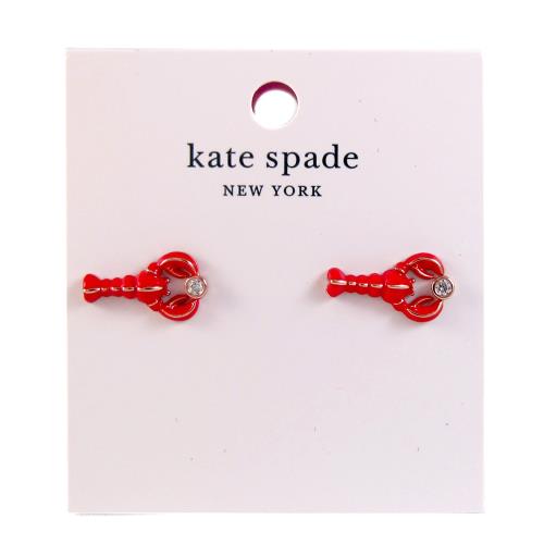 KATE SPADE 龍蝦針式耳環(紅色)