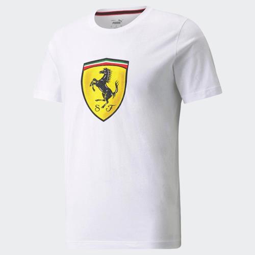 【現貨】PUMA Ferrari 男裝 短袖 T恤 休閒 法拉利 大盾牌 棉 歐規 白【運動世界】53169107