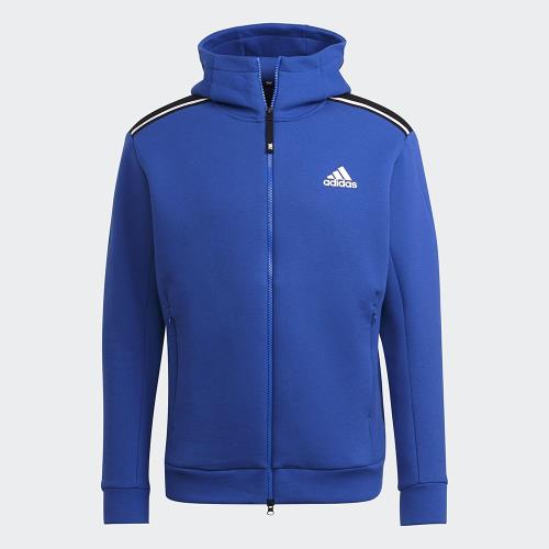 Adidas Z.N.E. 男裝 外套 連帽 吸濕排汗 拉鍊口袋 藍【運動世界】H39841