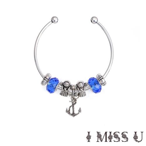 【I MISS U】歐美流行潘朵拉風格串珠手環 海洋女神 藍