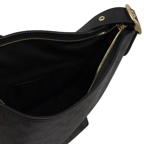 Coach (C2819) Val Signature Brown Black Leather Duffle Shoulder Crossbody  Bag