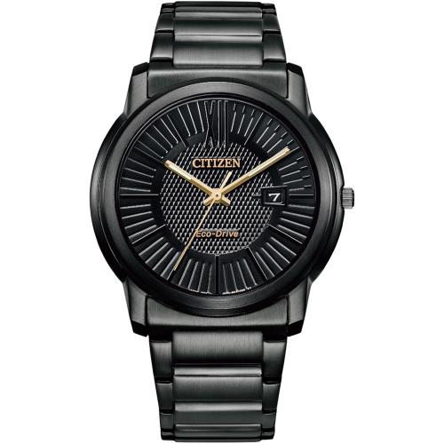 CITIZEN 星辰 光動能風雅時尚男錶/黑/42mm/AW1217-83E