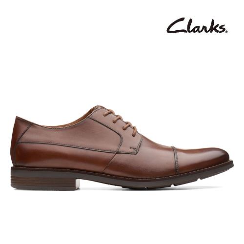 【Clarks】Becken Cap 一字頭紳士皮鞋 棕褐色(CLM23138D)