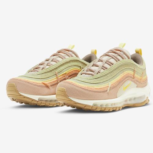 Nike Air Max 97 女鞋休閒氣墊燈心絨拼接綠黃粉【運動世界】DQ5073-381