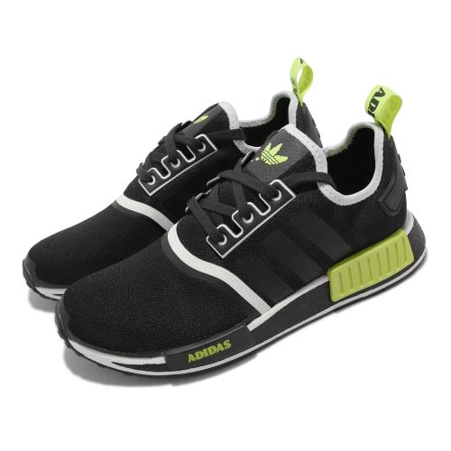 Adidas 休閒鞋 NMD R1 男鞋 黑 螢光綠 經典鞋 Boost 愛迪達 GV7183 [ACS 跨運動]
