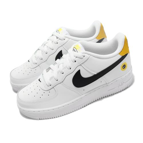 Nike 童鞋 Air Force 1 LV8 GS 大童 女鞋 白 黑 黃 雛菊 AF1 休閒鞋 DM0983-100 [ACS 跨運動]