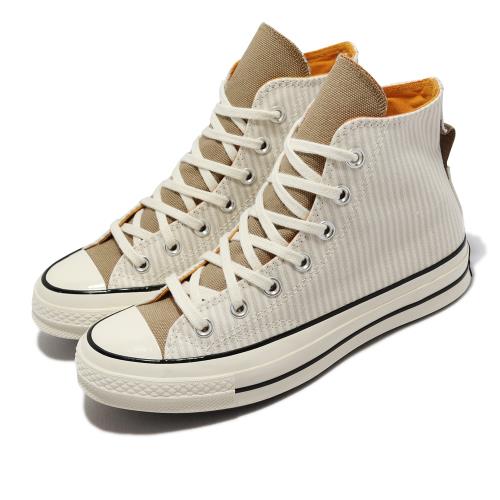 Converse 帆布鞋 Chuck 70 HI 男鞋 女鞋 奶油白 卡其 1970 山核桃 條紋 高筒 休閒鞋 A00473C [ACS 跨運動]