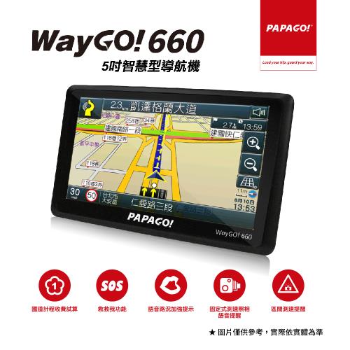 【PAPAGO!】WayGo 660 5吋智慧型區間測速導航機(S1圖像化導航介面/測速語音提醒)