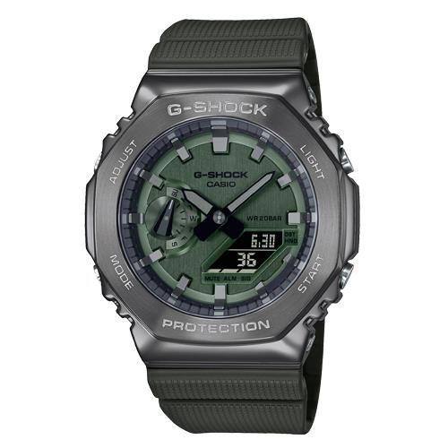 CASIO 卡西歐】G-SHOCK 雙顯男錶金屬錶殼樹脂錶帶防水200米GM-2100 (GM