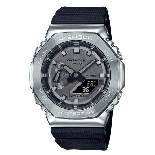 【CASIO 卡西歐】G-SHOCK 雙顯 男錶 金屬錶殼 樹脂錶帶 防水200米 GM-2100 (GM-2100-1A)