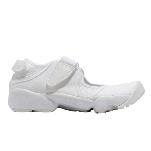 Nike 忍者鞋Wmns Air Rift Breathe 女鞋白全白休閒涼鞋魔鬼氈分趾鞋