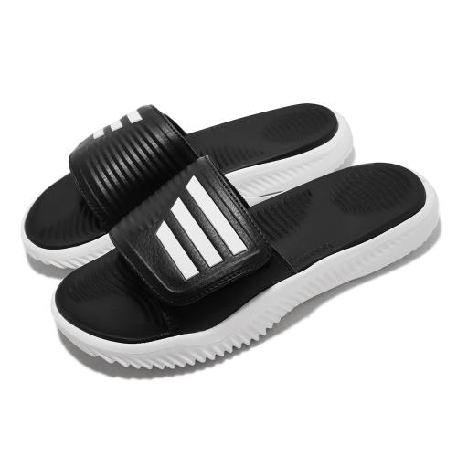 adidas 拖鞋 Alphabounce Slide 2.0 黑 白 男鞋 女鞋 緩震 魔鬼氈 一片拖 愛迪達 GY9415 [ACS 跨運動]