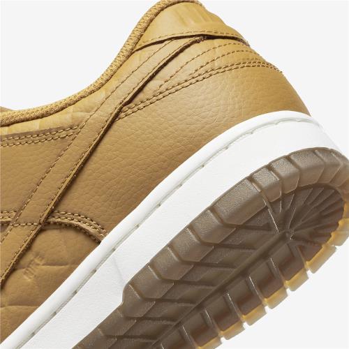 Nike 休閒鞋Wmns Dunk Low 女鞋男鞋咖啡棕Quilted Wheat 皮革菱格紋