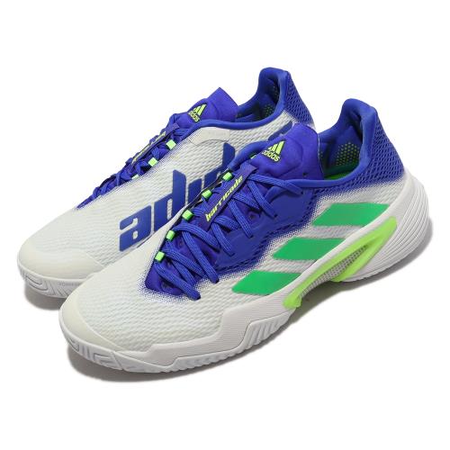 adidas 網球鞋 Barricade M 男鞋 白 寶藍色 綠 支撐 低筒 運動鞋 愛迪達 FZ1827 [ACS 跨運動]