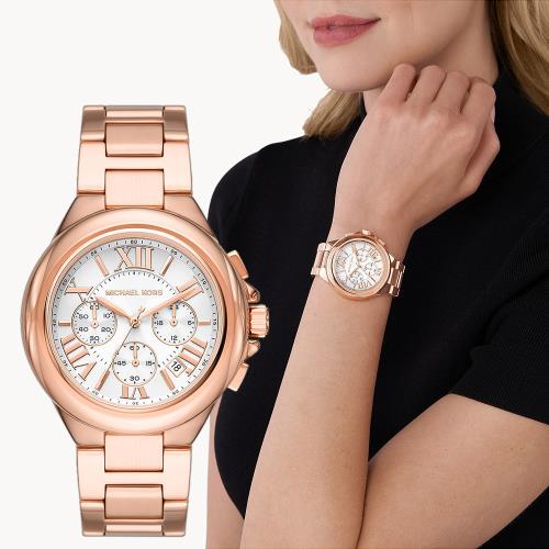 Michael Kors MK Camille 時尚三眼計時女錶-43mm (MK7271)|鋼帶錶|Her