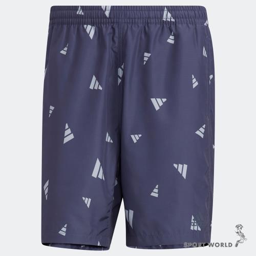 Adidas 男 短褲 休閒 滿版 口袋 深藍 HD0069