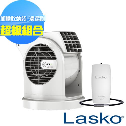  【美國 Lasko】AirSmart 智多星二代 循環風扇 U11310TW+個人空氣清淨機 AP-002-W(組合商品)-買就送專屬收納袋