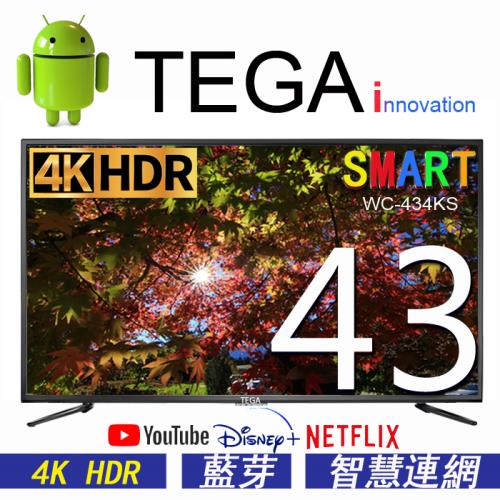 TEGA 43吋 4K智慧連網液晶顯示器  ( SMART TV ) WC-434KS