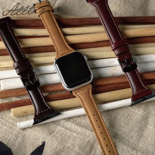 經典T型仿舊色真皮錶帶 Apple watch通用錶帶