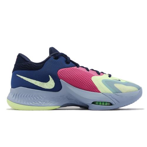 Nike 籃球鞋 Zoom Freak 4 EP 深藍 紫紅 黃 字母哥 希臘怪物 氣墊 男鞋 DO9678-400