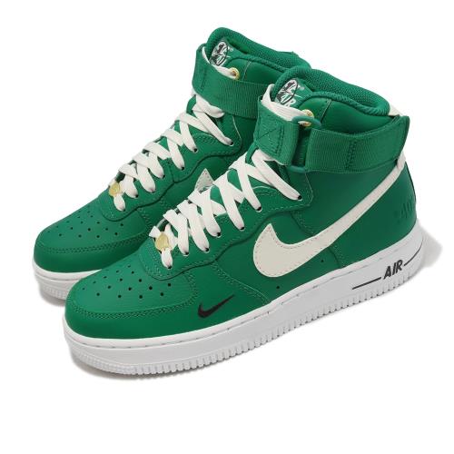 Nike 休閒鞋Wmns Air Force 1 HI SE 女鞋綠白AF1 40週年金扣星星DQ7584